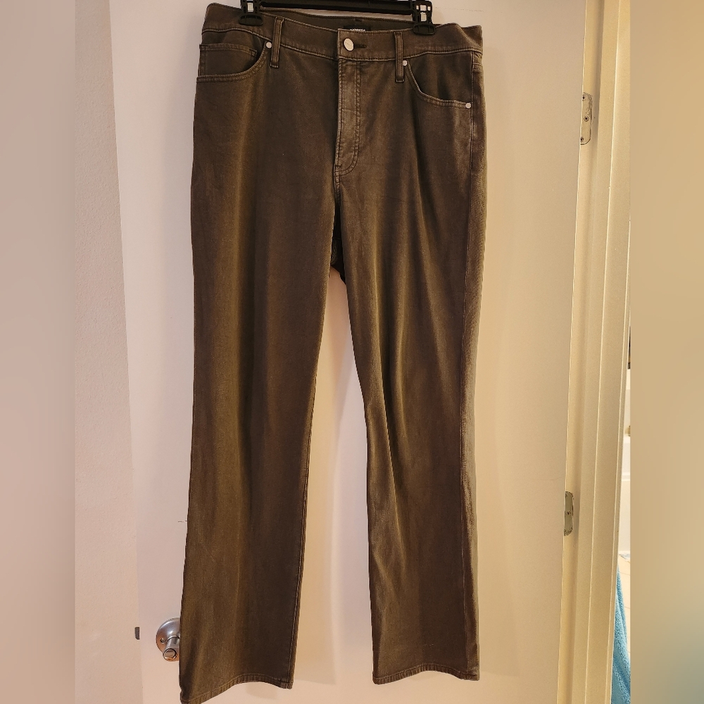 Dark Green Straight Leg Jeans